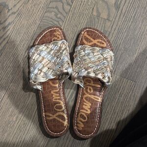 Sam Edelman Metallic Braided Slide Sandals